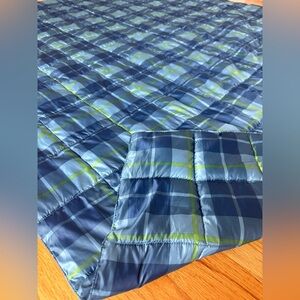 Eddie Bauer Plaid Blue and Green Outdoor Blanket